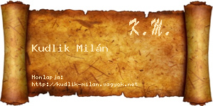 Kudlik Milán névjegykártya